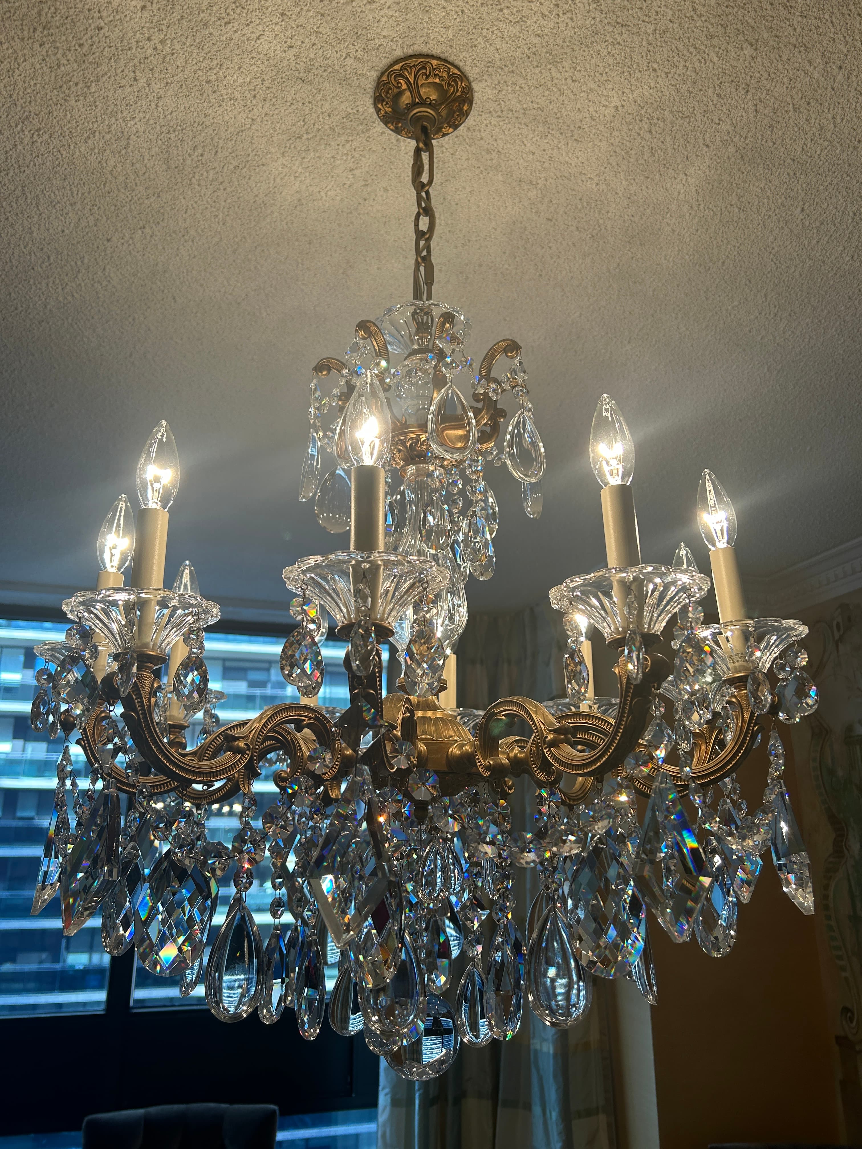 Entryway chandelier restoration