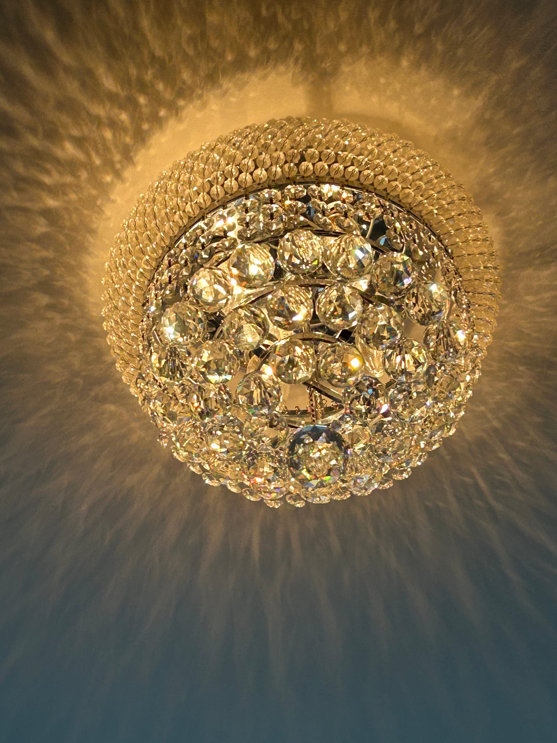 Crystal flush mount chandelier