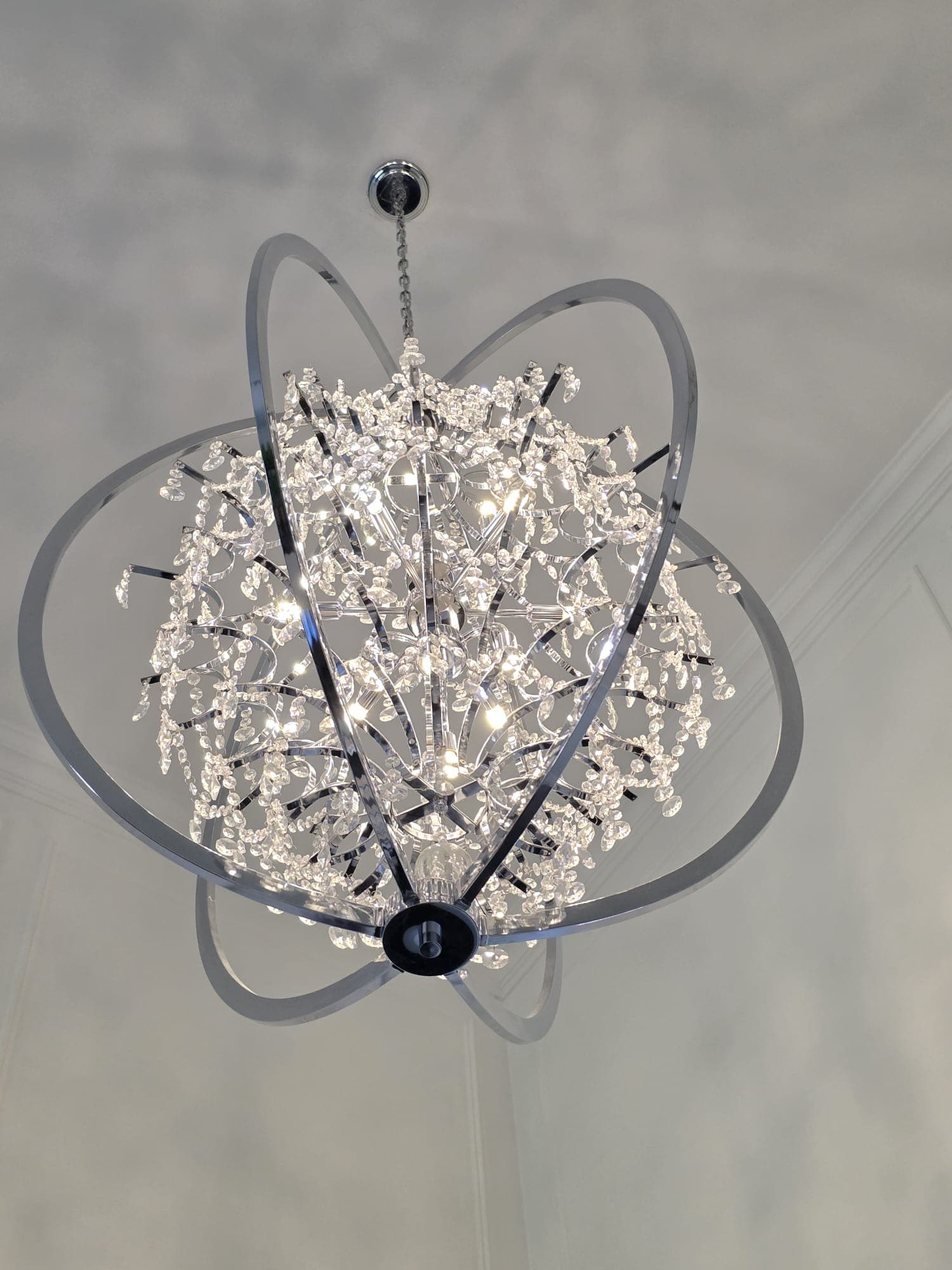 Pristine chandelier after cleaning