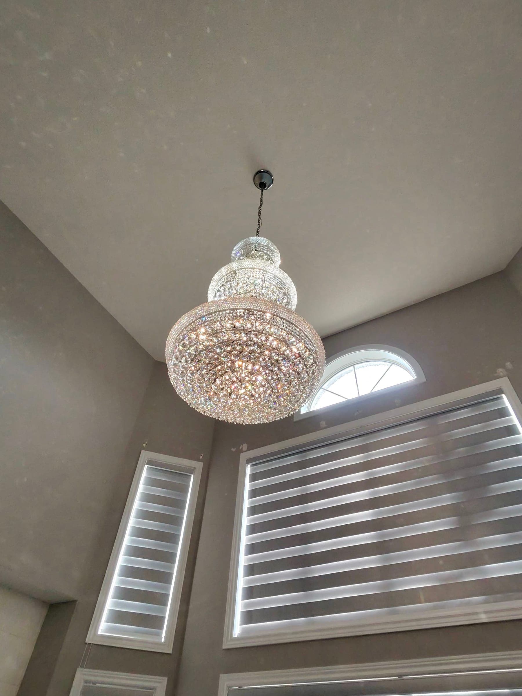 Chandelier fully cleaned and sparkling