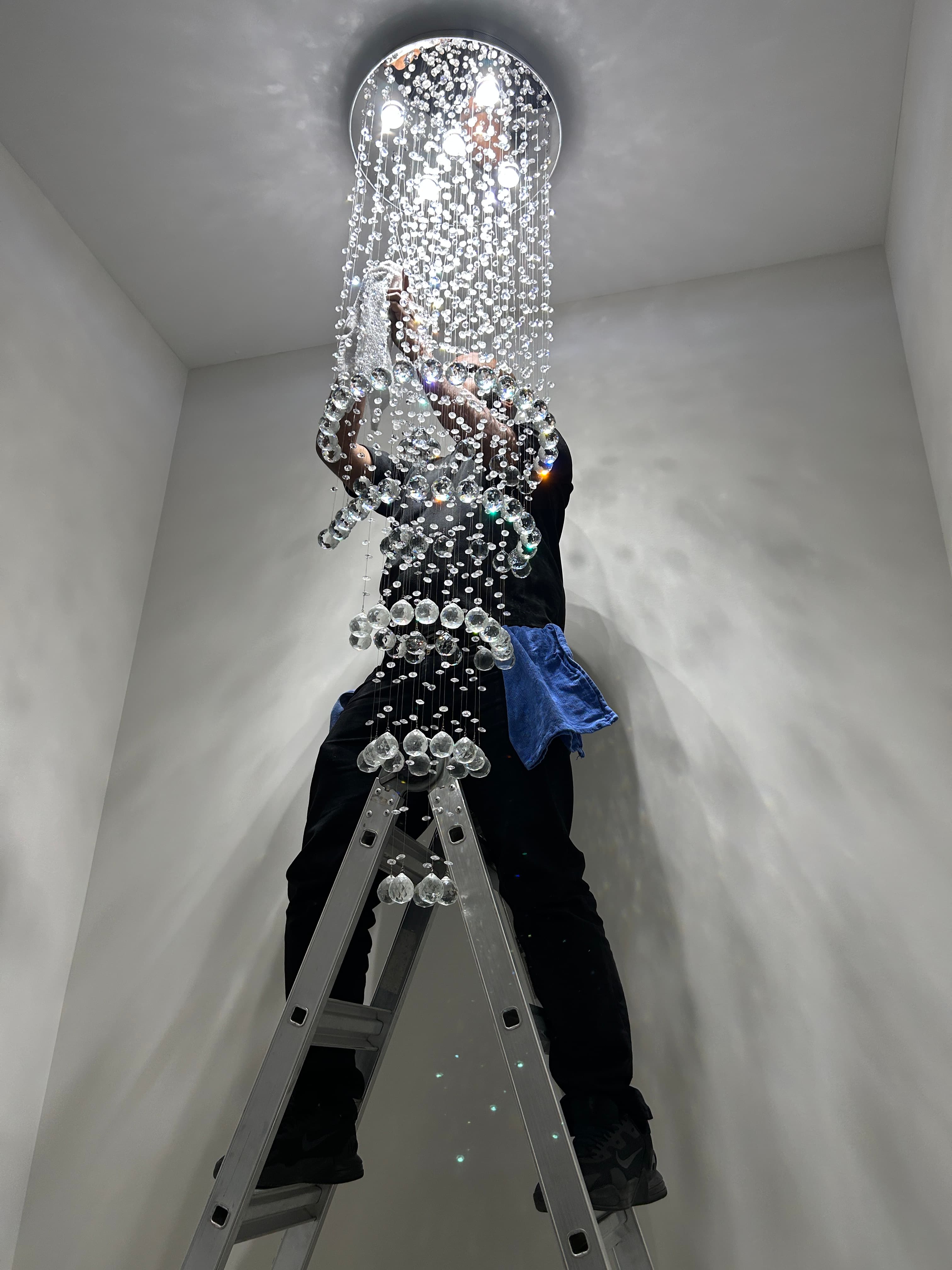 On-site chandelier restoration