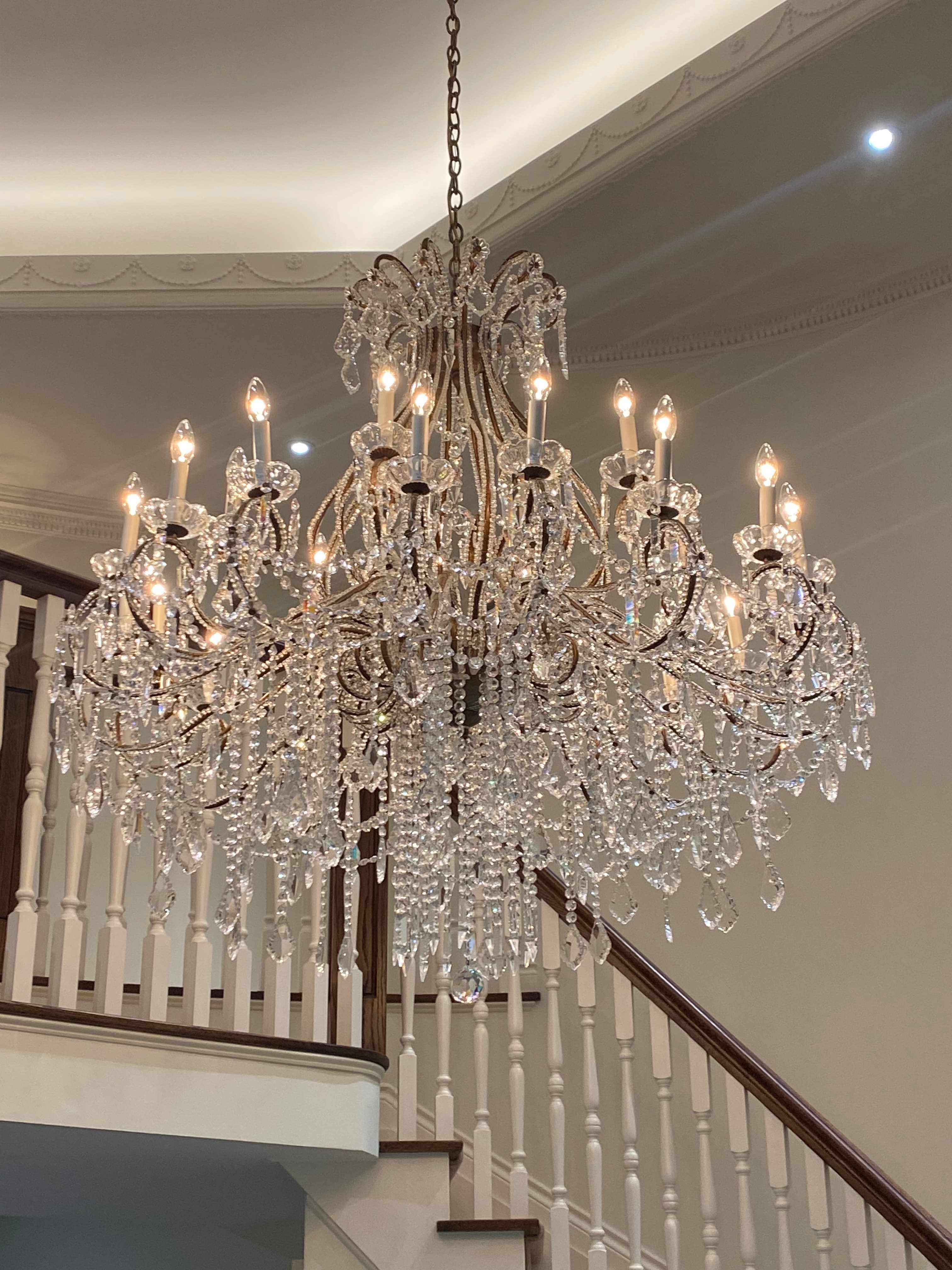 Pristine crystal chandelier
